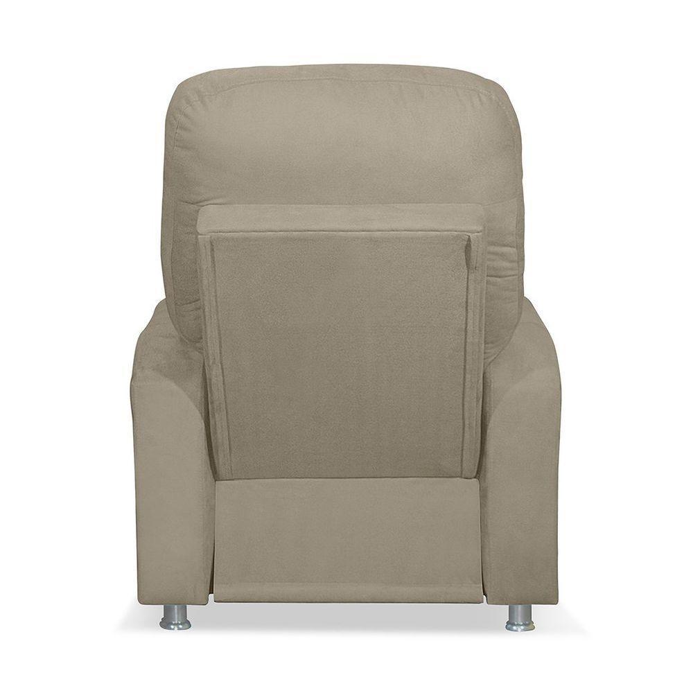 Poltrona Do Papai Reclinável Confortável Com Fibra Siliconada - Bege - 3