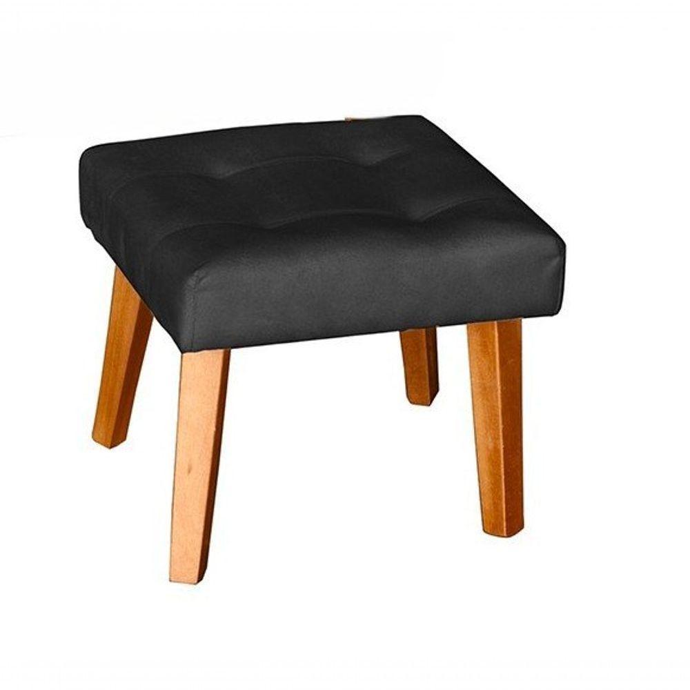 Sofá/poltrona/cadeira Decorativa Glamour Dubai Com Puff E Pés Em Madeira Preto - 3