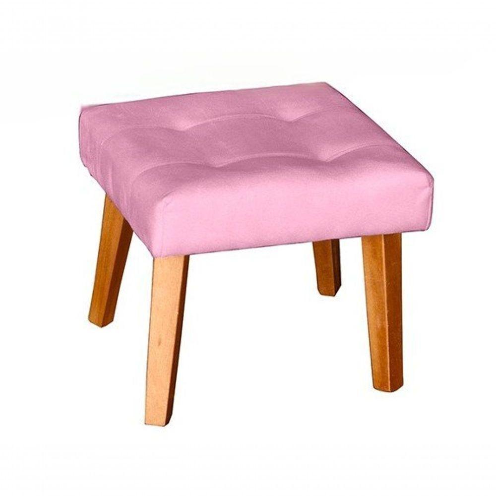 Sofá/poltrona/cadeira Decorativa Glamour Dubai Com Puff E Pés Em Madeira Rosê - 3