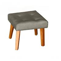 Sofá/poltrona/cadeira Decorativa Glamour Dubai Com Puff E Pés Em Madeira Capuccino - 3