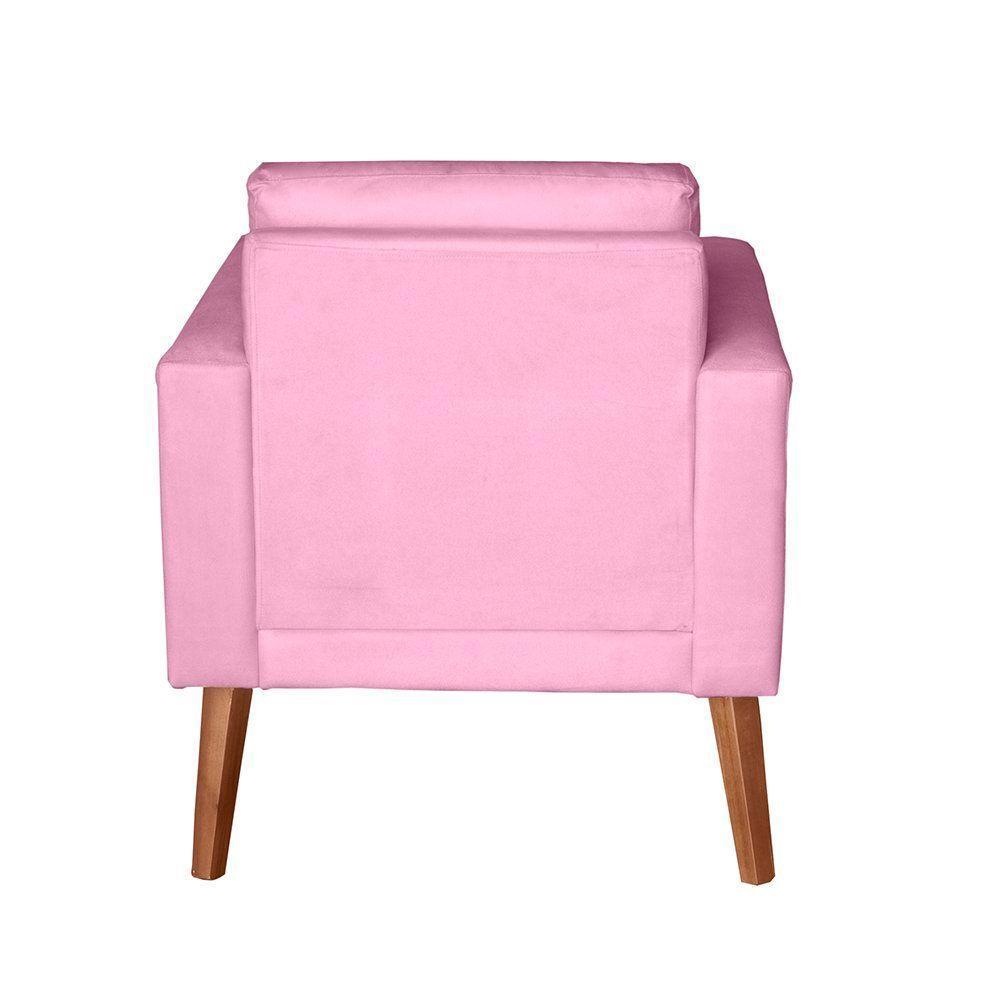 Sofá/poltrona/cadeira Decorativa Glamour Dubai Com Pés Em Madeira Rosê - 2