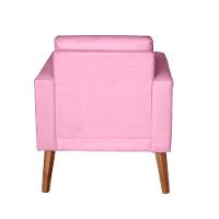 Sofá/poltrona/cadeira Decorativa Glamour Dubai Com Pés Em Madeira Rosê - 2