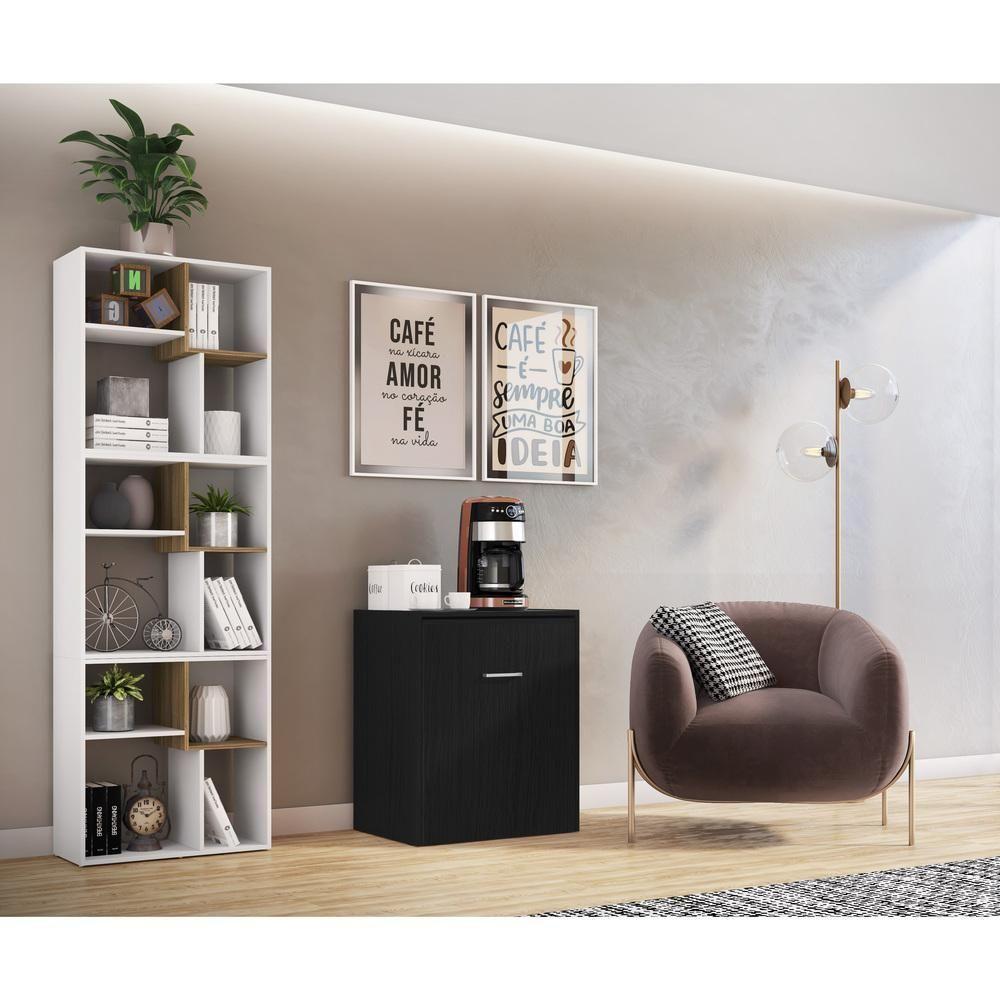 Aparador Com Mesa Dobrável Cantinho Do Café Ibiza Preto - 3