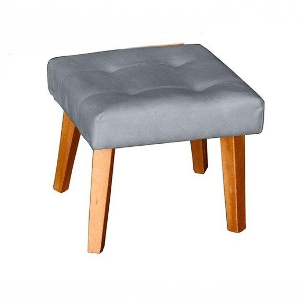 Sofá/poltrona/cadeira Decorativa Glamour Dubai Com Puff E Pés Em Madeira Cinza - 3