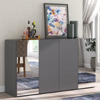 Aparador Buffet Com Espelho Vegas Grafite - 1