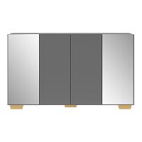 Aparador Buffet Com Espelho e Pés Vegas Grafite Natural - 3