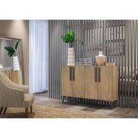 Aparador Buffet 4 Portas Retrô Viena V3606 Rustic/Preto Rustic/Preto - 2