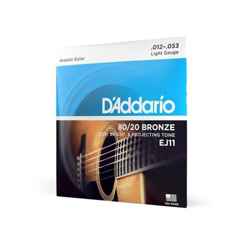 Encordoamento Violão Aço .012-.053 80-20 Bronze Ej11 D Addario - 2