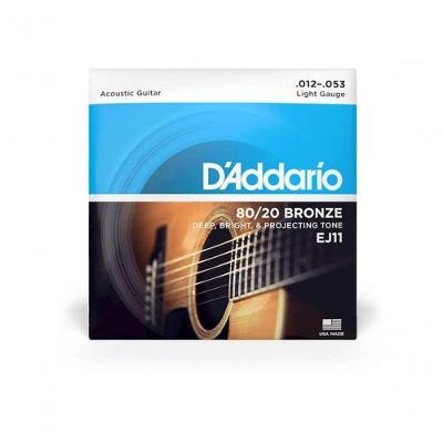 Encordoamento Violão Aço .012-.053 80-20 Bronze Ej11 D Addario