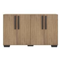 Aparador Buffet 4 Portas Com Pés Quadrados Viena V3607 Rustic/Preto Rustic/Preto - 7