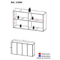 Aparador Buffet 4 Portas Suspenso Veneza Multimóveis V3594 Rustic Rustic - 5