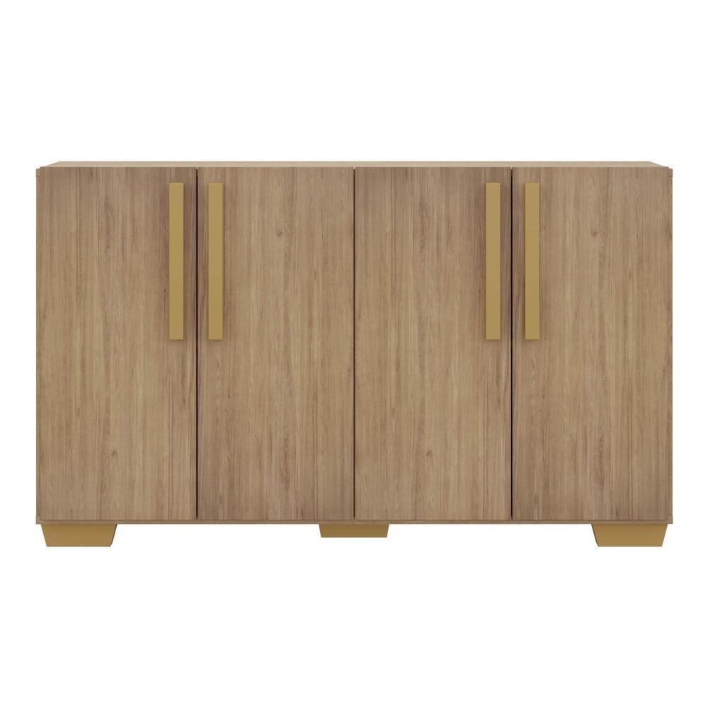 Aparador Buffet 4 Portas Com Pés Quadrados Viena V3607 Rustic/Natural Rustic/Natural - 3