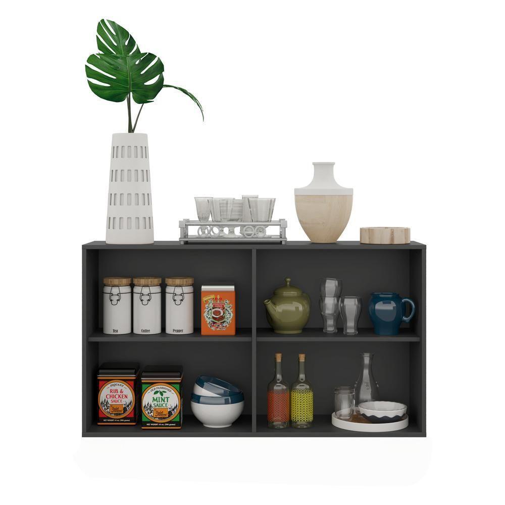 Aparador Buffet 4 Portas Viena V3604 Preto/Branco Preto/Branco - 4