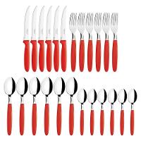 Panela Turim Alumínio Chumbo Antiaderente 1,4l Ptc + Faqueiro Ipanema Vermelho 24pc - Tramontina - 6