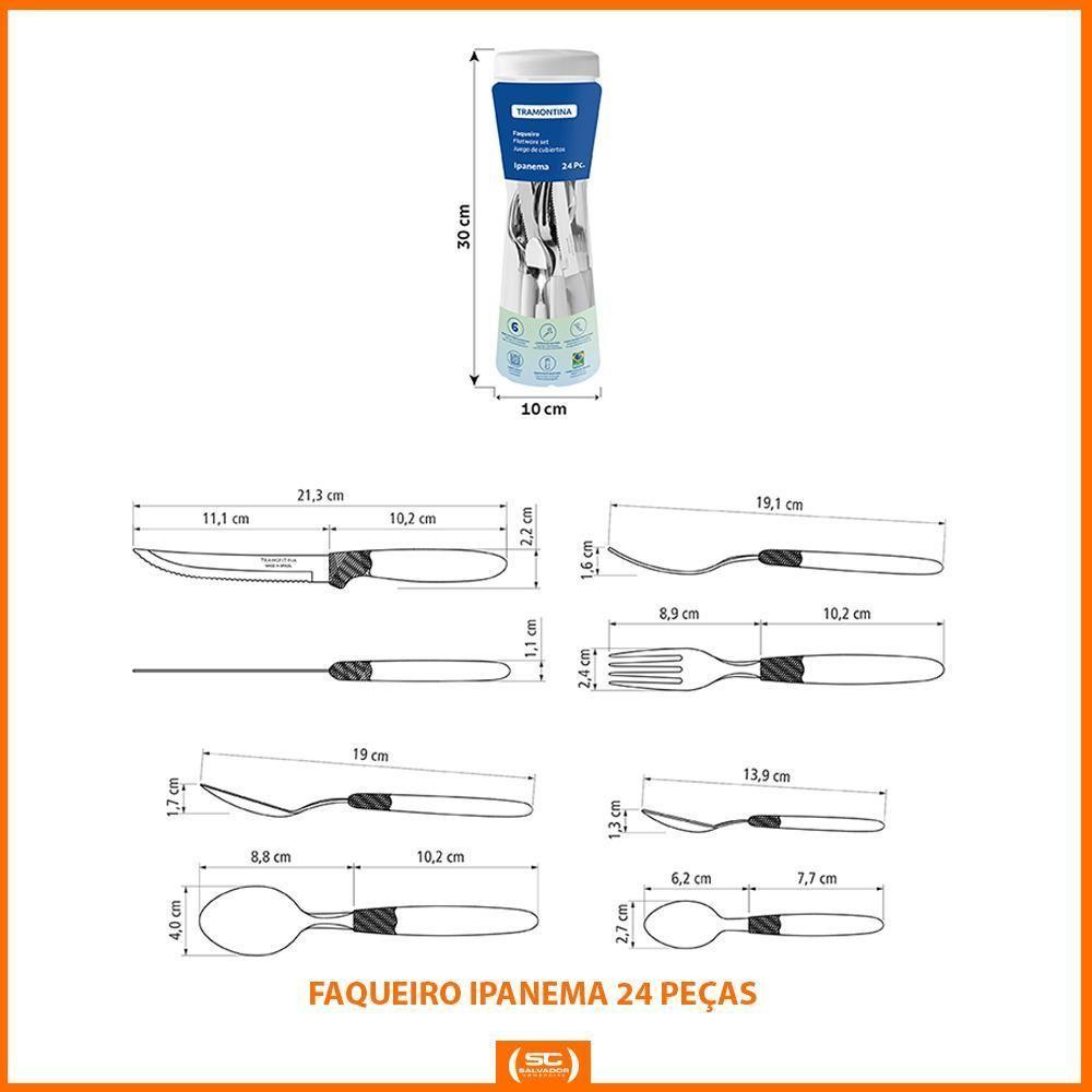 Panela Turim Alumínio Chumbo Antiaderente 1,4l Ptc + Faqueiro Ipanema Branco 24pc - Tramontina - 4