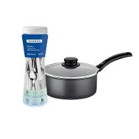 Panela Turim Alumínio Chumbo Antiaderente 1,4l Ptc + Faqueiro Ipanema Branco 24pc - Tramontina - 1
