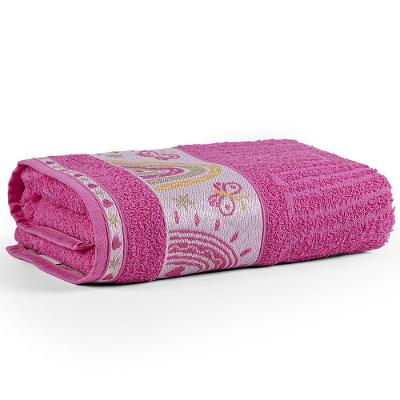 Toalha De Banho Avulsa Minimi Infantil 100% Algodão - 1,15m X 75cm - Rainbow Arco íris - Pink