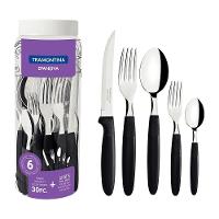 Panela Turim Alumínio Chumbo Antiaderente 1,4l Ptc + Faqueiro Ipanema Preto 30pc - Tramontina - 6