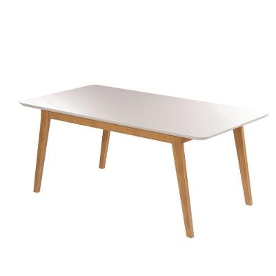 Mesa De Jantar Elegance Tampo Mdf 160x80 Vidro Jcm Cinamomo / Off