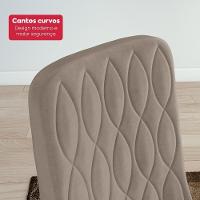 Conjunto Sala De Jantar Mesa Easy Pop 120x80cm Tampo Vidro/mdf Com 4 Cadeiras Seat Suede Animale Bege Frassino/off White - 10