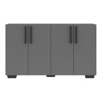 Aparador Buffet 4 Portas Com Pés Quadrados Viena V3607 Grafite/Preto Grafite/Preto - 2