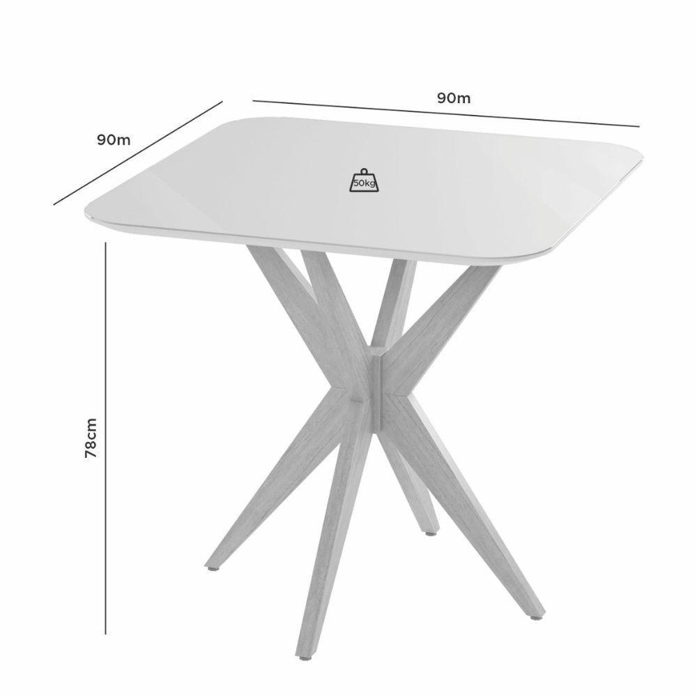 Mesa De Jantar Simpatia Tampo Retangular 90x90cm Mdf Jcm Cinamomo - 3