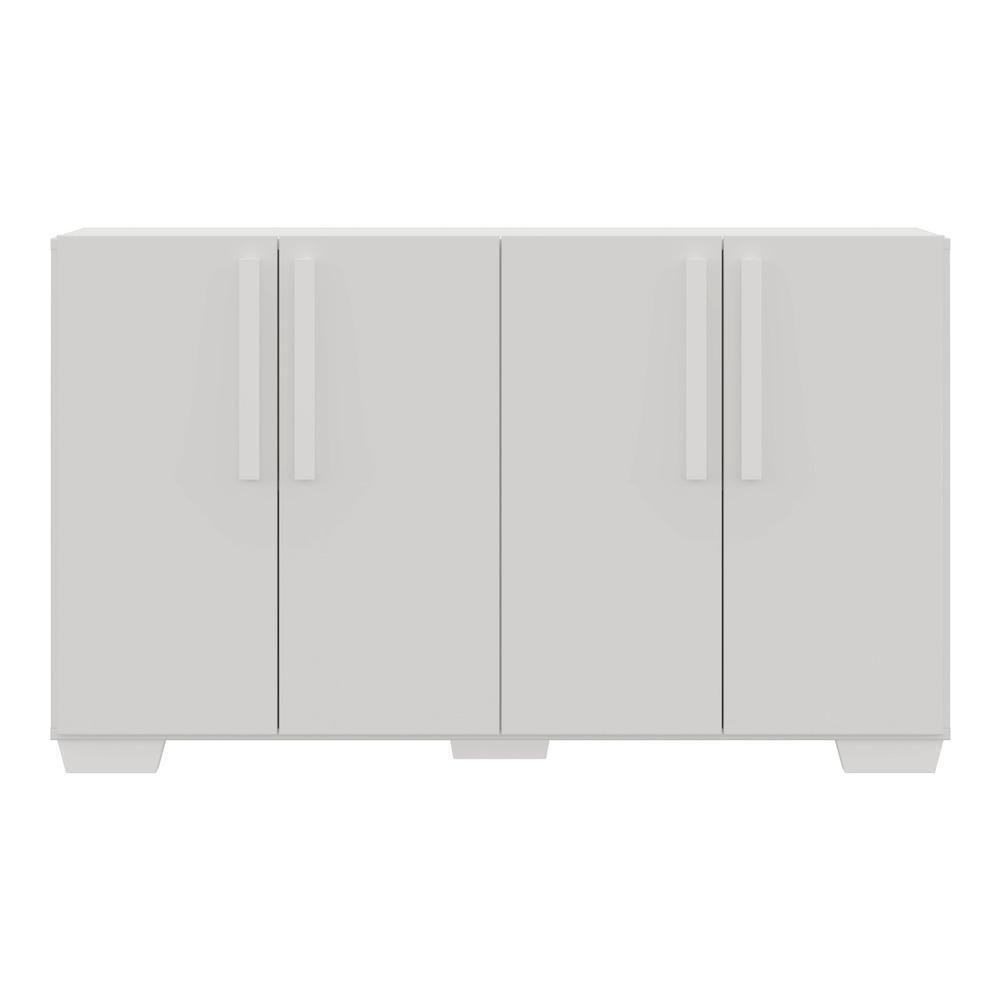 Aparador Buffet 4 Portas Com Pés Quadrados Viena V3607 Branco Branco - 3