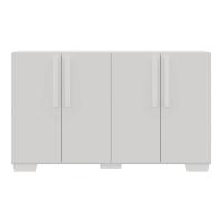 Aparador Buffet 4 Portas Com Pés Quadrados Viena V3607 Branco Branco - 3