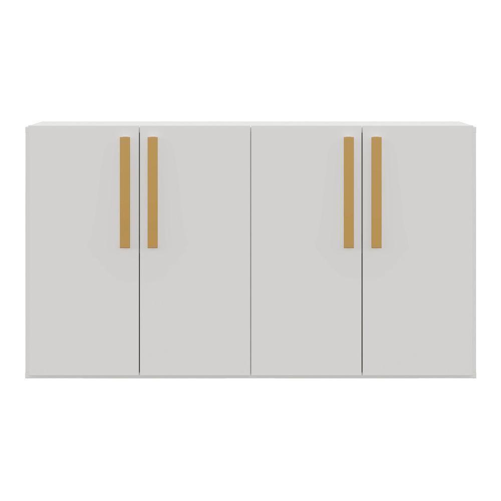 Aparador Buffet 4 Portas Suspenso Viena Branco/natural - 7