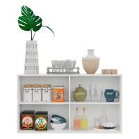 Aparador Buffet 4 Portas Suspenso Viena Branco/natural