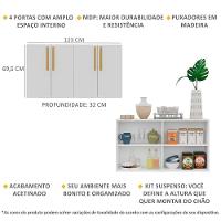 Aparador Buffet 4 Portas Suspenso Viena Branco/natural - 5