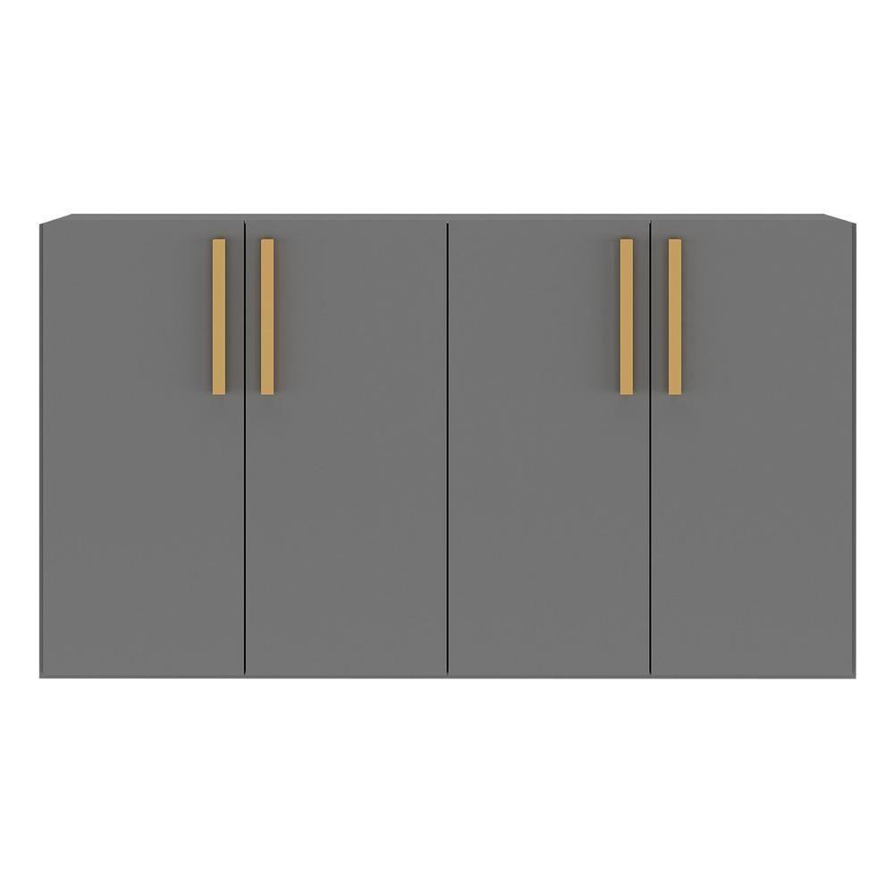 Aparador Buffet 4 Portas Viena Grafite Natural - 3