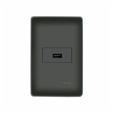 Tomada Usb Fame Habitat Black 15w Com Placa 4x2 Preta