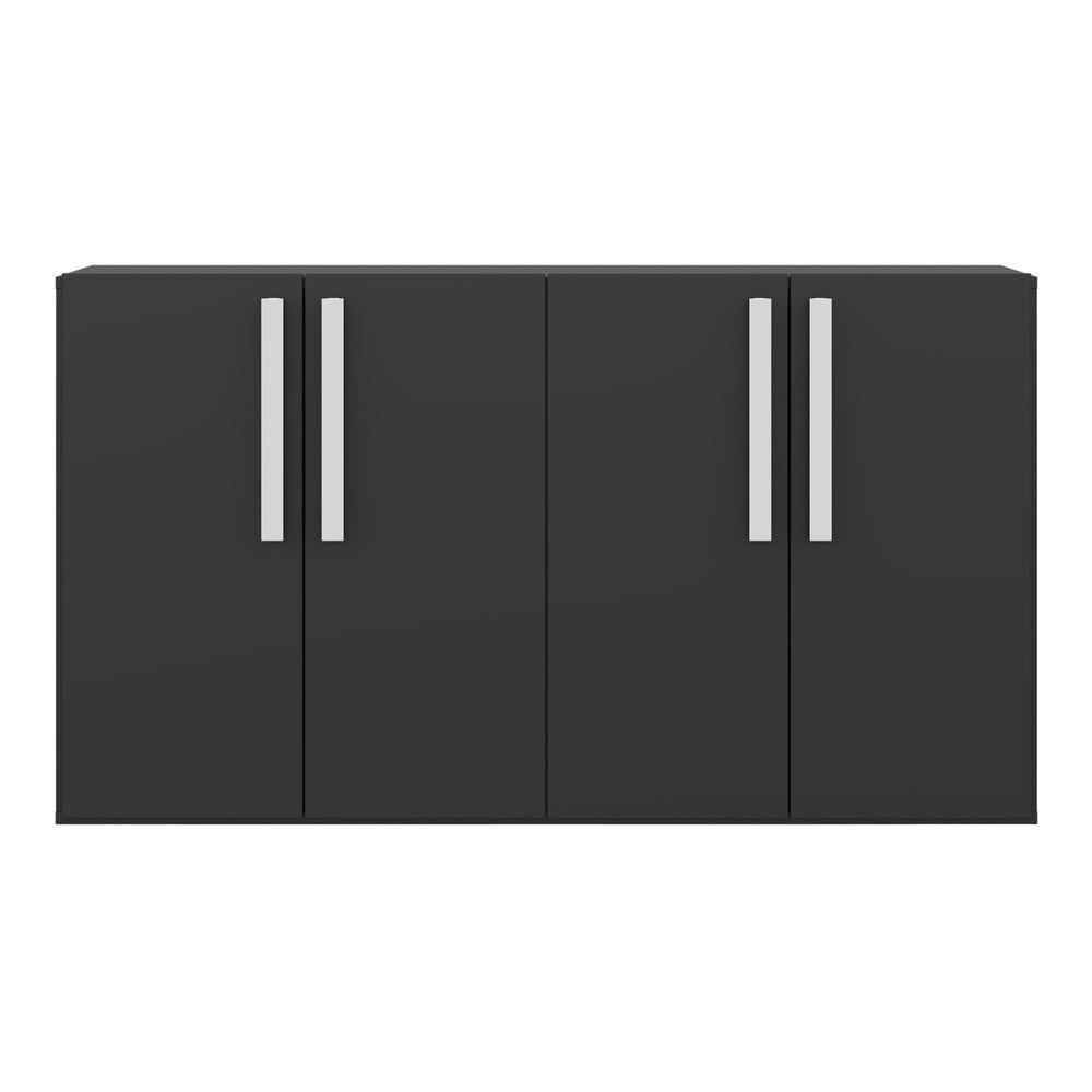 Aparador Buffet 4 Portas Suspenso Viena V3605 Preto/Branco Preto/Branco - 3