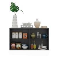 Aparador Buffet 4 Portas Suspenso Viena V3605 Preto/Branco Preto/Branco