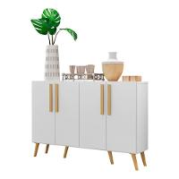 Aparador Buffet 4 Portas Retrô Viena V3606 Branco/Natural - 1