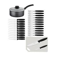 Panela Turim Alumínio Chumbo Antiaderente 1,4l + Cojunto Ipanema 24pc + Tábua E Facas - Tramontina - 1