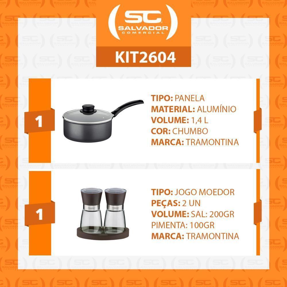 Panela Turim Alumínio Antiaderente 18cm 1,4l Ptc + Moedor De Sal E Pimenta Churrasco - Tramontina - 2