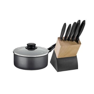 Panela Turim Alumínio Chumbo Antiaderente 18cm 1,4l Ptc + Jogo De Facas Plenus - Tramontina