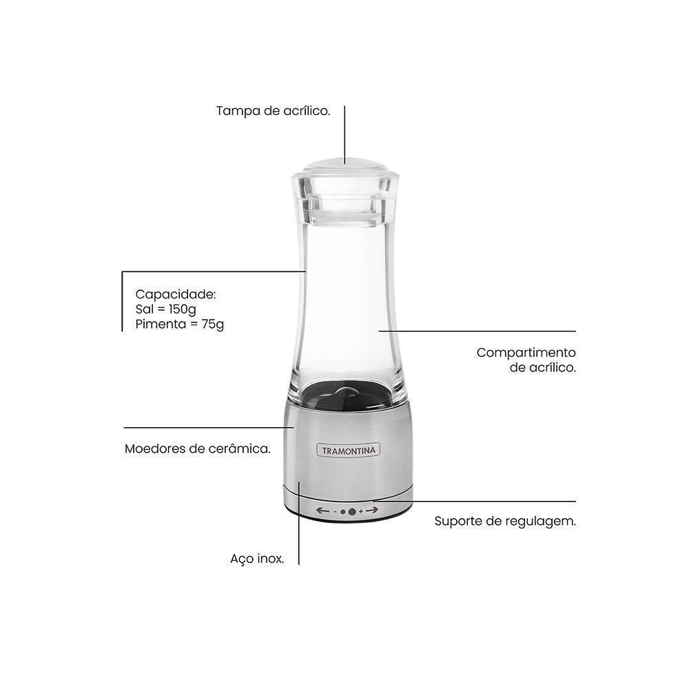 Panela Turim Alumínio Antiaderente 18cm 1,4l Ptc + Moedor De Sal E Pimenta Grande - Tramontina - 6
