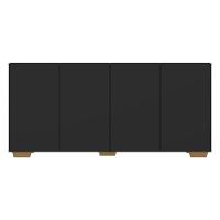 Aparador Buffet 4 Portas Com Pés Quadrados Veneza Multimóveis V3557 Preto/Natural Preto/Natural - 3