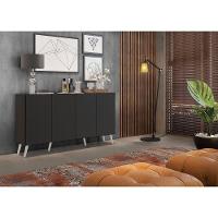 Aparador Buffet 4 Portas Retrô Veneza Multimóveis V3556 Preto/Branco Preto/Branco - 2