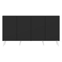 Aparador Buffet 4 Portas Retrô Veneza Multimóveis V3556 Preto/Branco Preto/Branco - 3