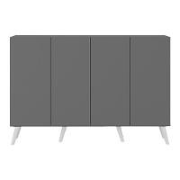 Aparador Buffet 4 Portas Retrô Veneza Multimóveis V3556 Grafite/Branco Grafite/Branco - 2