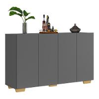 Aparador Buffet 4 Portas Com Pés Quadrados Veneza Multimóveis V3557 Grafite/Natural Grafite/Natural - 1