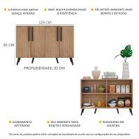 Aparador Buffet 4 Portas Com Pés Retrô Viena Rustic/preto - 8