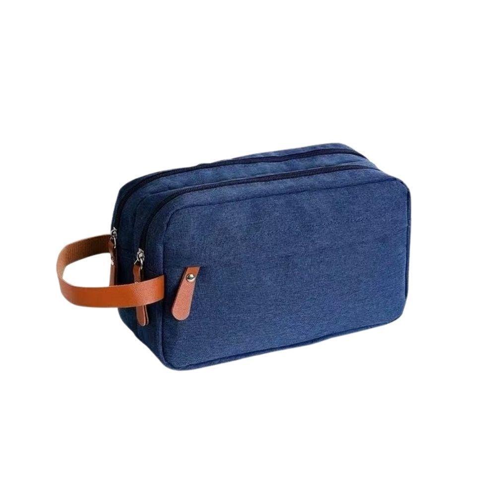 Bolsa Necessaire Masculina Feminina Organizadora Multifuncional Portátil Viagem Trabalho Impermeável Azul - 1