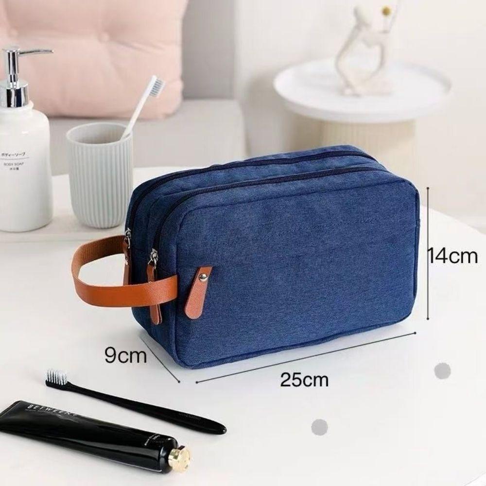 Bolsa Necessaire Masculina Feminina Organizadora Multifuncional Portátil Viagem Trabalho Impermeável Azul - 2