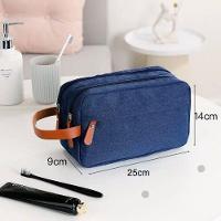 Bolsa Necessaire Masculina Feminina Organizadora Multifuncional Portátil Viagem Trabalho Impermeável Azul - 2