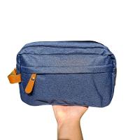Bolsa Necessaire Masculina Feminina Organizadora Multifuncional Portátil Viagem Trabalho Impermeável Azul - 3